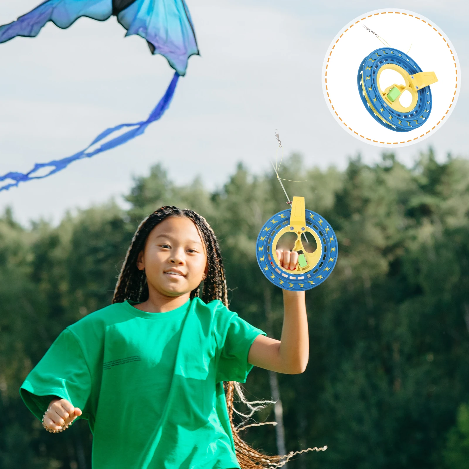 Bobine de ligne de verrouillage à cliquet pour cerf-volant en plastique, bobine de frein à main volant pour enfant