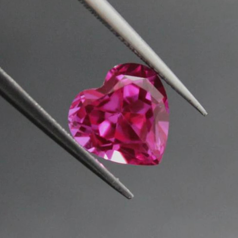 Natural Pink Ruby Heart Shape 15×15mm 15.0ct for Jewelry Making VVS Loose Gemstone Passed UV Test Gem Beads