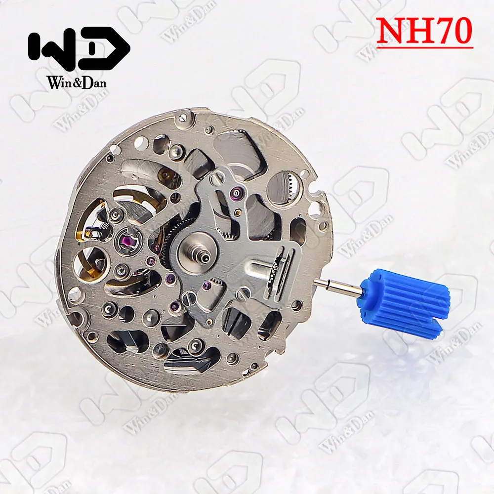 

Japan NH70A Automatic movement 24 Jewels High Accuracy Silver Skeleton Mechanism Movement Parts NH70 Watch Replace Mechanical