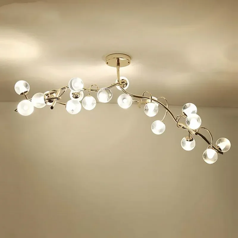 Nordic minimalist living room chandelier post modern creative art restaurant bar chandelier LED crystal villa lamp