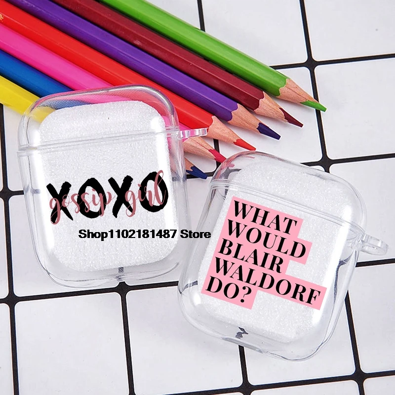 Fashion XOXO Cute Gossip Girl Cover For Apple airpods 1 2 3 Pro 2 Case Silicone Wireless Accessories Cases Lovely Best Friend