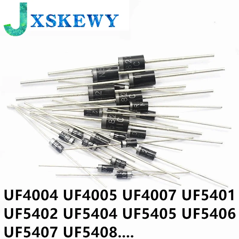 20Pcs UF5408 UF4004 UF4005 UF4007 UF5401 UF5402 UF5404 UF5405 UF5406 UF5407 UF4001 UF4002 UF4003 UF4006 DO-27 Rectifier Diode