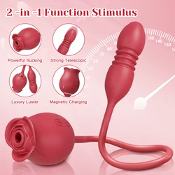 Sucking Thrusting Vibrator for Women Nipple Clit Stimulator Powerful Vibrating Egg Tongue Licking Clitoris Sucker Sex Toy Dildo