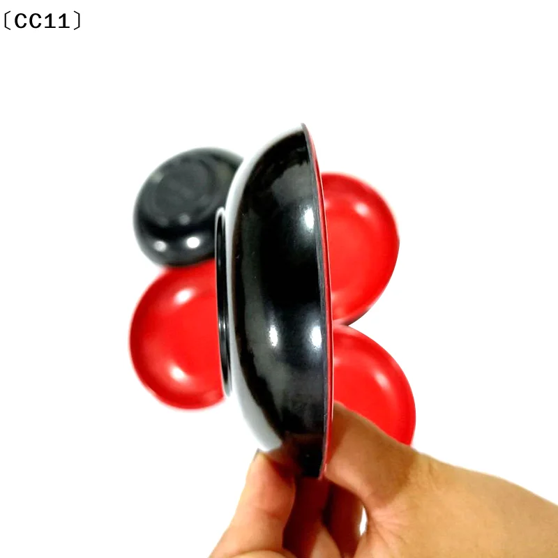 3pcs Red And Black Round Sauce Dishes Food Dipping Bowls Melamine Seasoning Dish Appetizer Plates Round Seasoning Dish〔CC11〕
