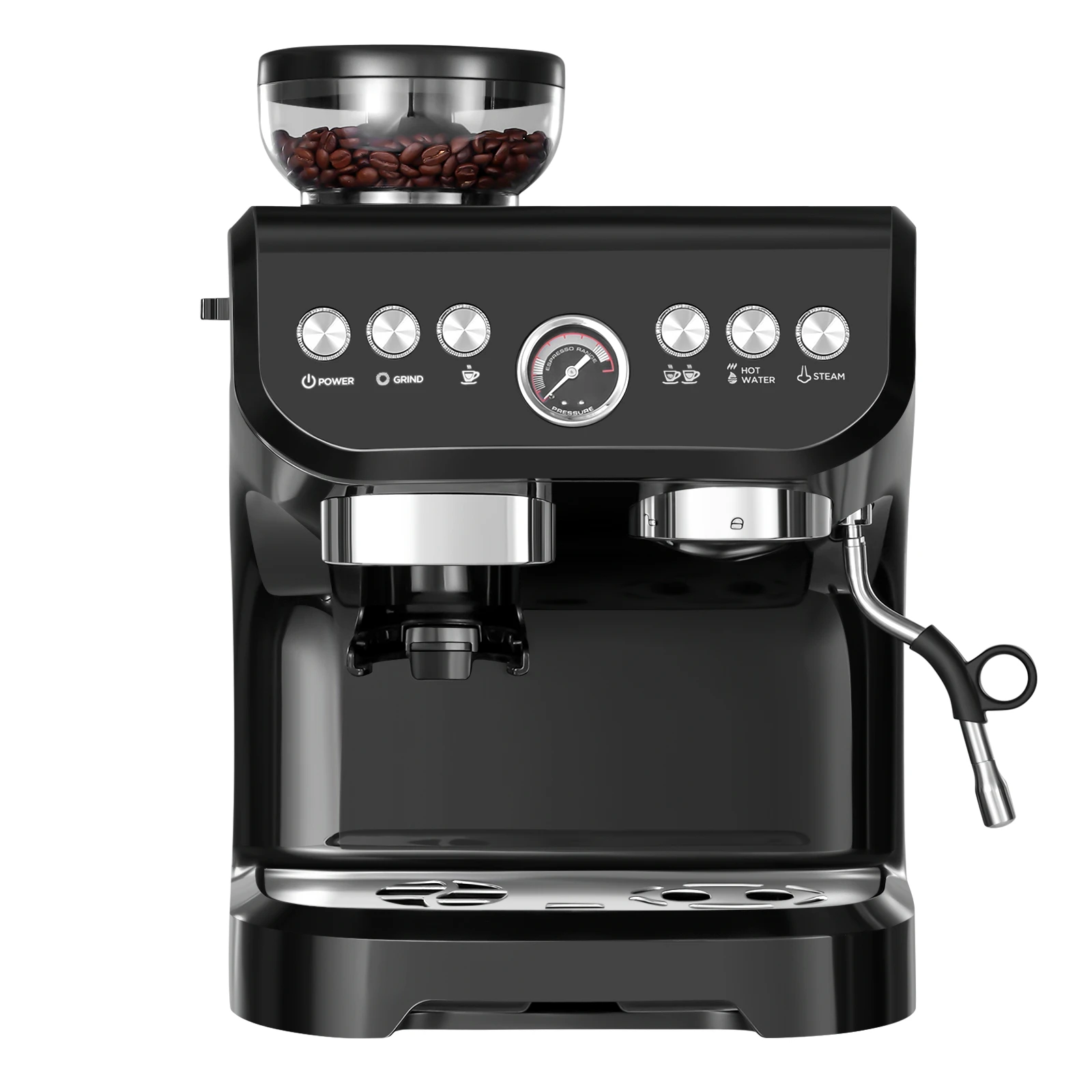 USA Warehouse Stainless Steel Espresso Machine Commercial Coffee Maker  Automatic Garland Steam Milk Frothing Machine