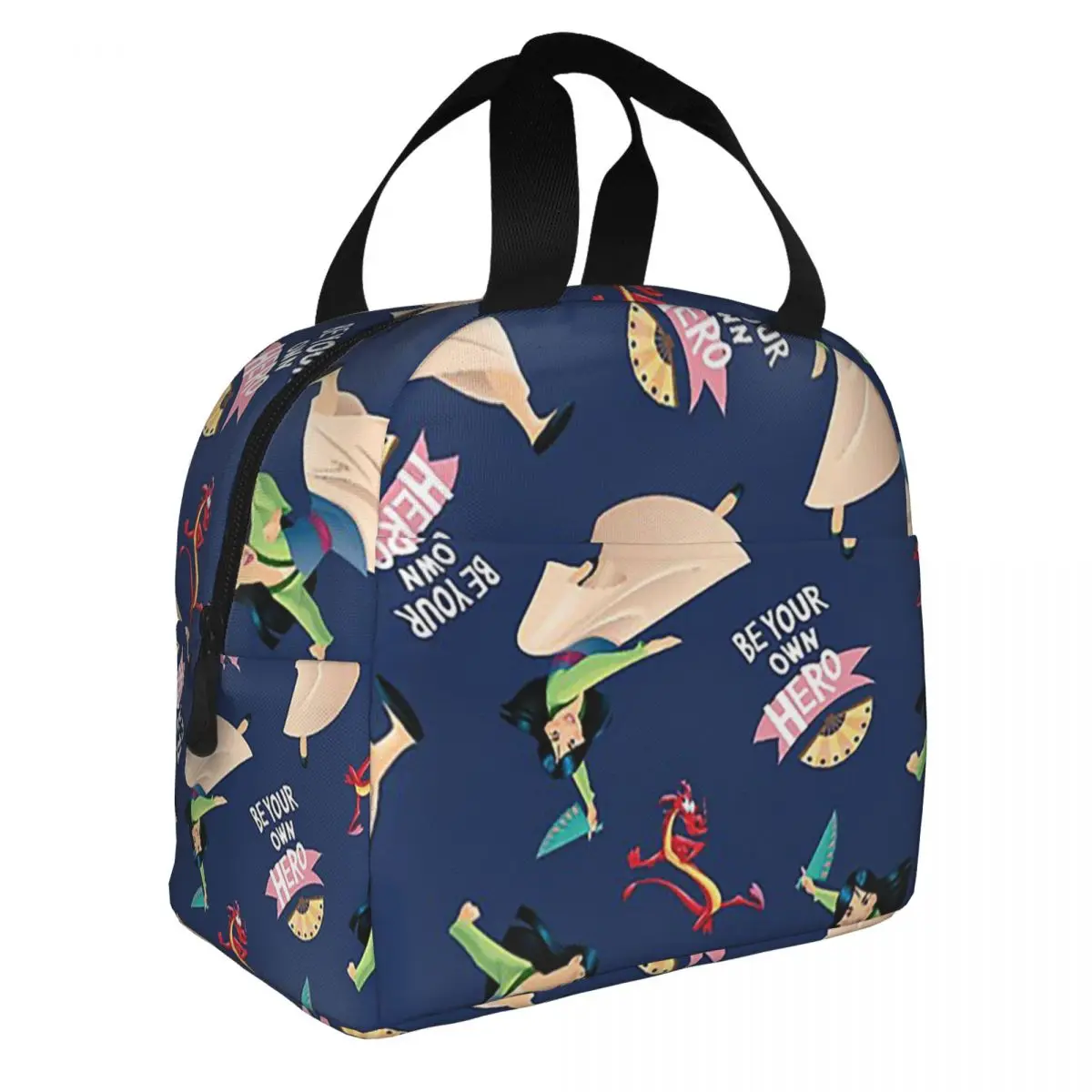 Mulan Be Your Own Hero borsa da pranzo isolata contenitore per pasti portatile borsa termica Lunch Box Tote Work Travel Food Bag