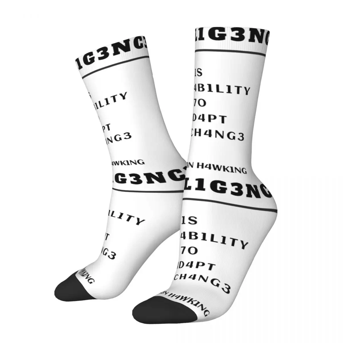 To Change Letters Intelligence Is The Ability To Adapt To Change Men Women Socks Outdoor Novelty Stockings Gift