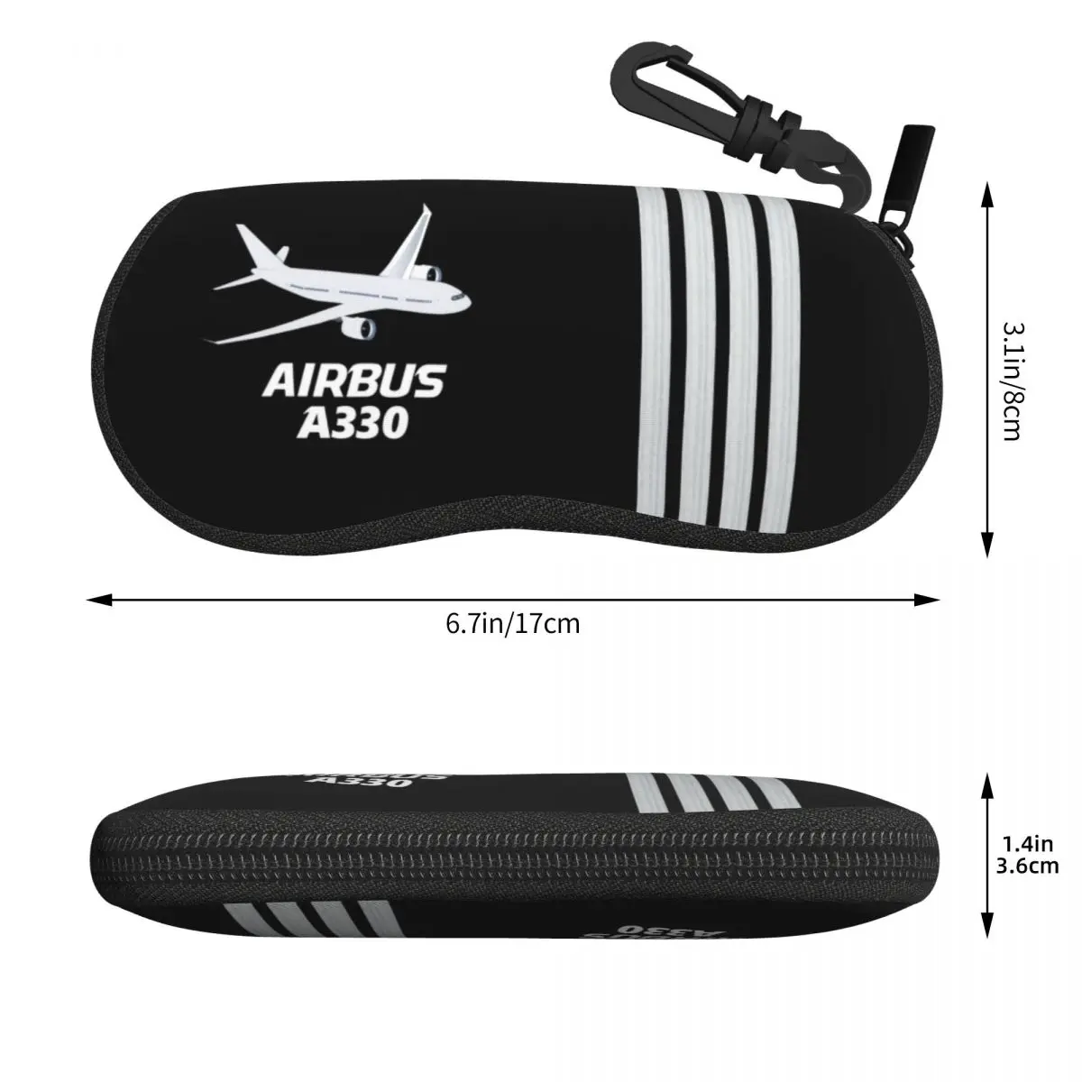 Custom Airbus A330 Captain Stripes Sunglasses Soft Case Pilot Aviation Aviator Airplane Shell Eyeglass Case Box For Glasses