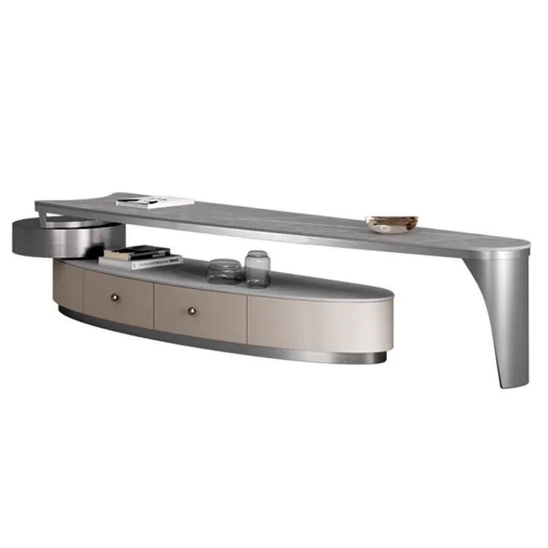 

Minimalist household size TV cabinet marble cabinet coffee table combination