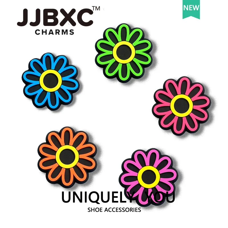 JJBXC CHARM Shoe Accessories Cartoon Flashing Light Daisy Jewelry DIY Fashion Shoe Decorations Suitable for cross Shoes