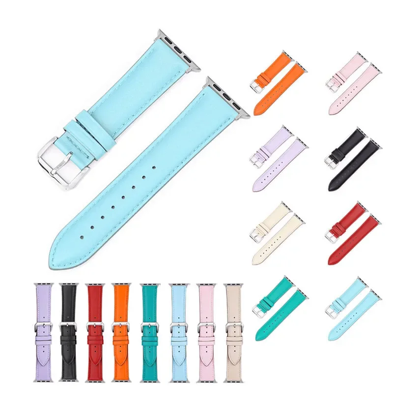 FF-b17d Women Leather and canvas Strap For Apple Watch Band 4 3 Small floral pattern For iWatch Bands SE 6 5 38 40 42 44mm