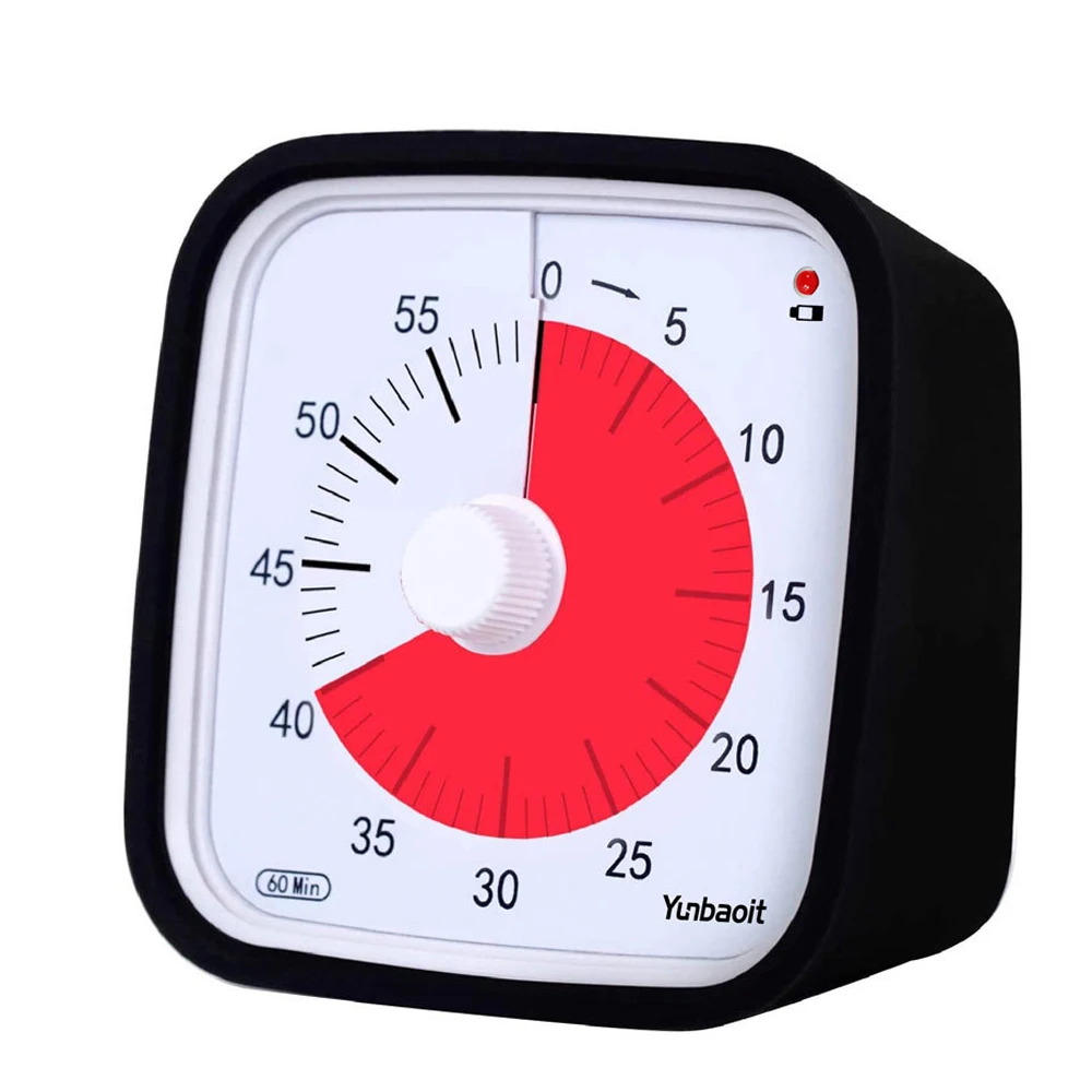 שעון מעורר לילדים שעון מעורר ראייה 60 דקות כלי ניהול זמן עם מצב שקט במקרה מגן עם שעון אור לילה ספירה לאחור
