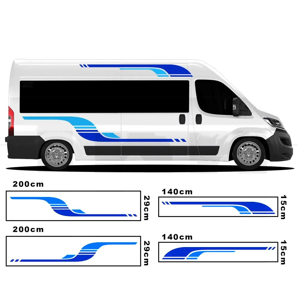 2m motorhome vinyl graphics stickers decals stripes camper van for VW fc-036