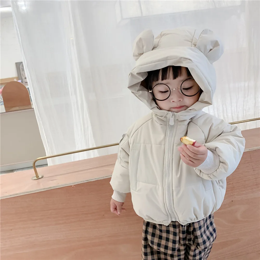 2023 Winter Clothing Children\'S Coat Cotton Clothes Korean Boys And Girls Thick Windbreaker Hooded Jacket Warm Cartoon Jacket