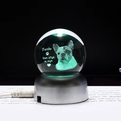 Personalized Crystal Photo Ball Custom Image Laser Engraving Glass Ball Sphere Souvenirs