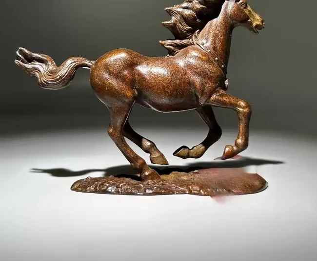 Antique Luck Figurine Copper Carving Auspicious Wealth Pegasus Flying Horse Lucky Horse Mascot Ornament