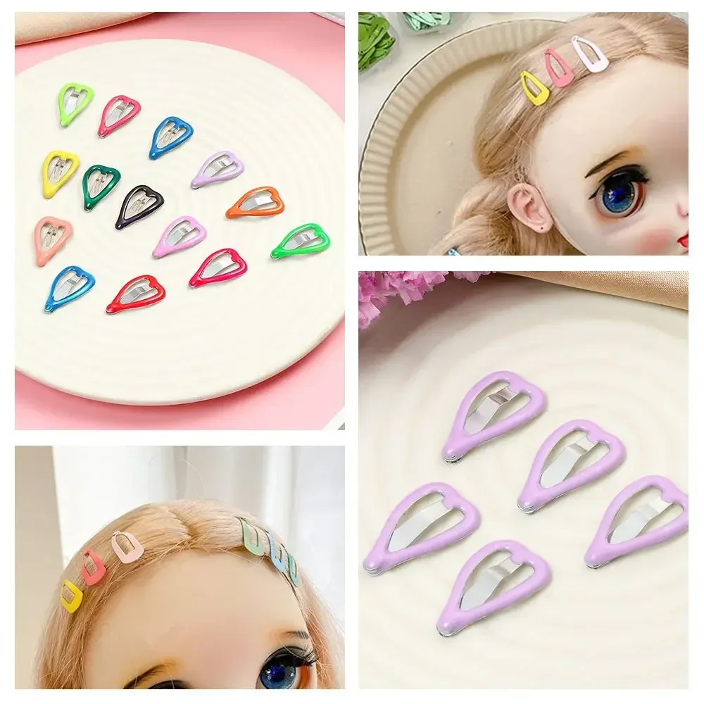 1/5 Pcs Fashion Candy Colors Heart Shape Mini Hairpin Headwear Hair Clip Children Hair-Clips Doll Head Clips Headwear