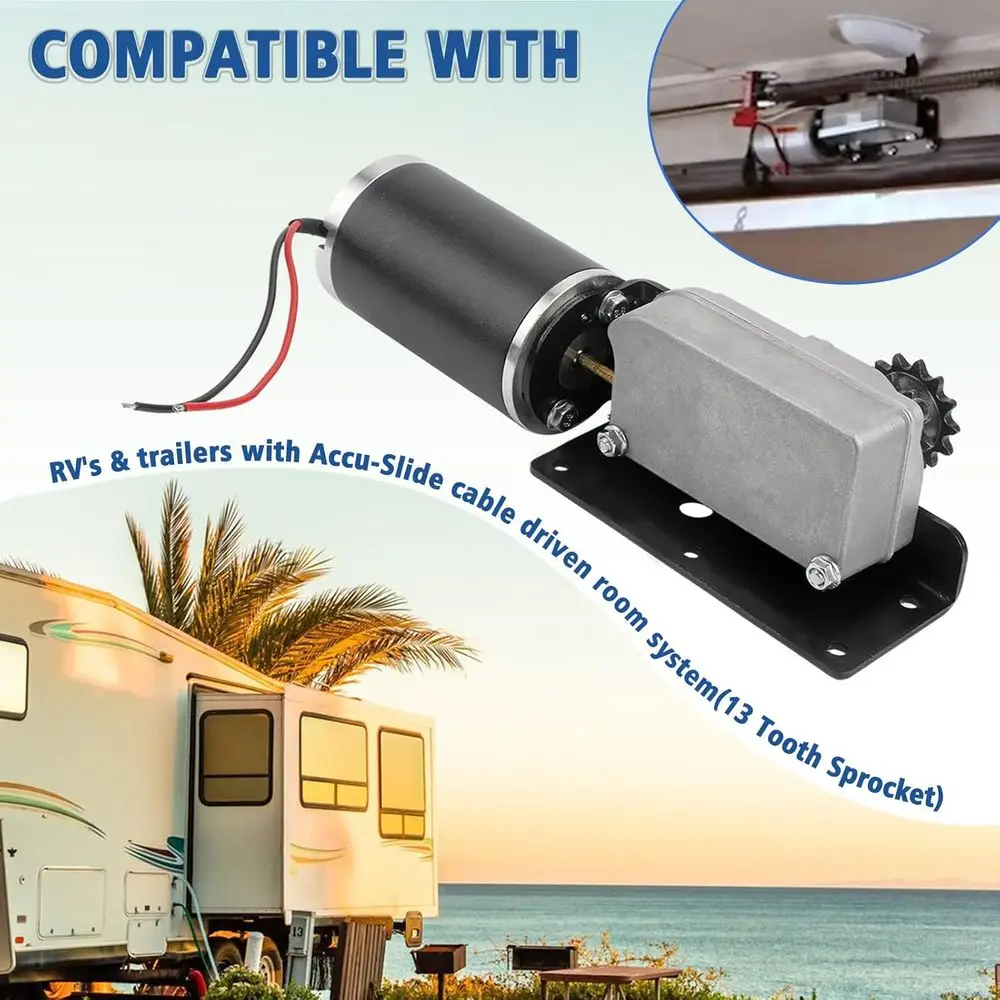 محرك RV Slide Out ومبيت تروس متوافق مع نظام انزلاق كابل BAL Accu-Slide، وصندوق تروس منزلق RV ومخرج عالي M #2