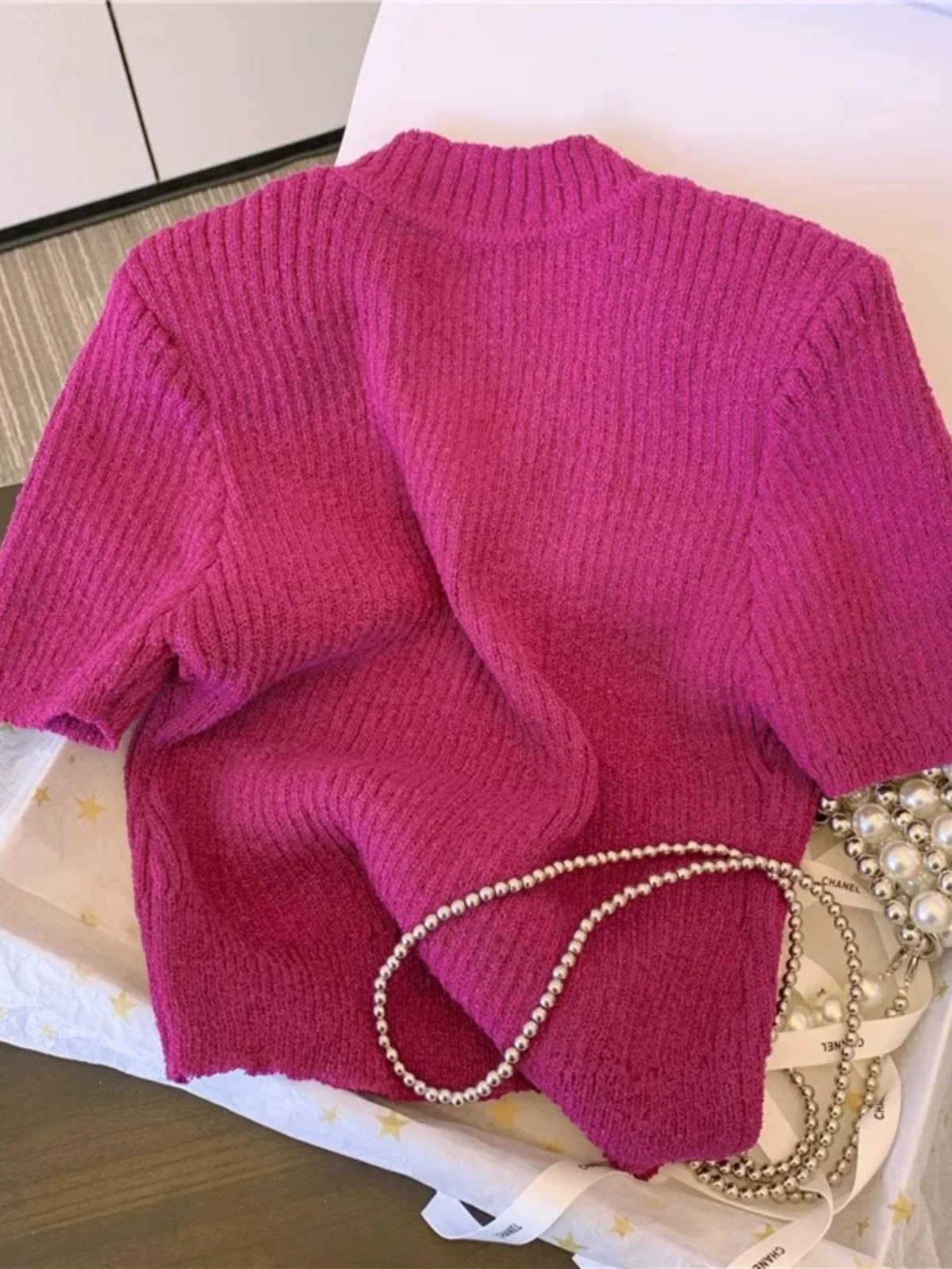 Cardigan maglione a maniche corte con bottoni eleganti T-shirt monopetto lavorata a maglia primavera estate da donna Top slim fit con scollo a V sexy