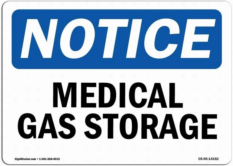 Safety Sign 8x12 Danger Sign OSHA Notice Sign - Medical Gas Storage Wall Art Warning Caution Tin Signs Metal Road Yard Deco sign