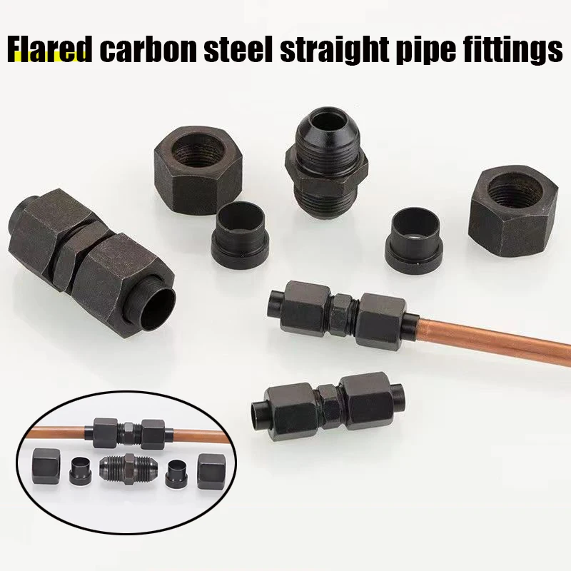 

Hydraulic Carbon Steel Double Flaring Straight Pressure Oil Pipe Joint Metric Thread Connection Fittings Transition joint