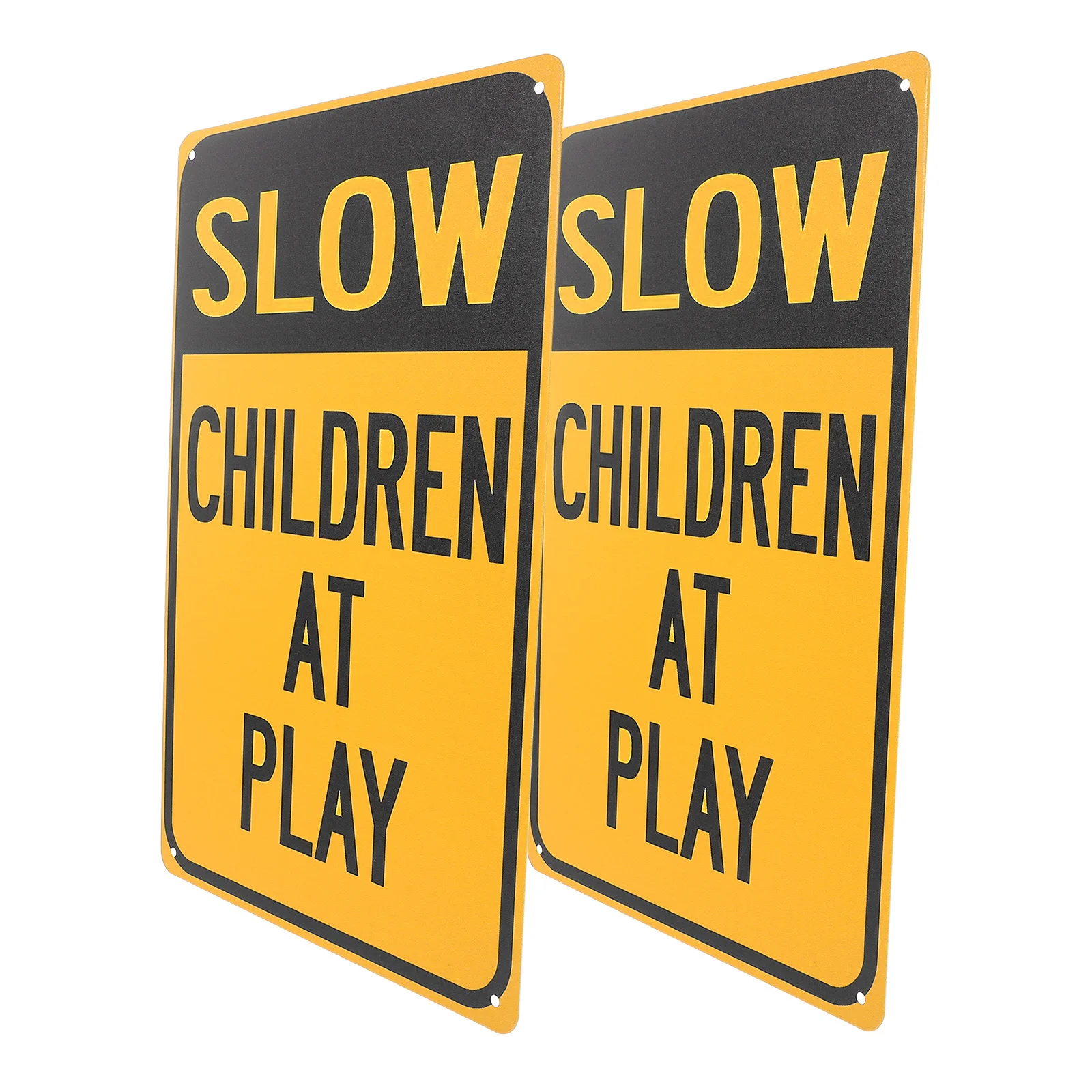 2Pcs Road Signs for Kids Playing High Visibility Iron Safety Signs for Streets and Neighborhoods Easy to Install