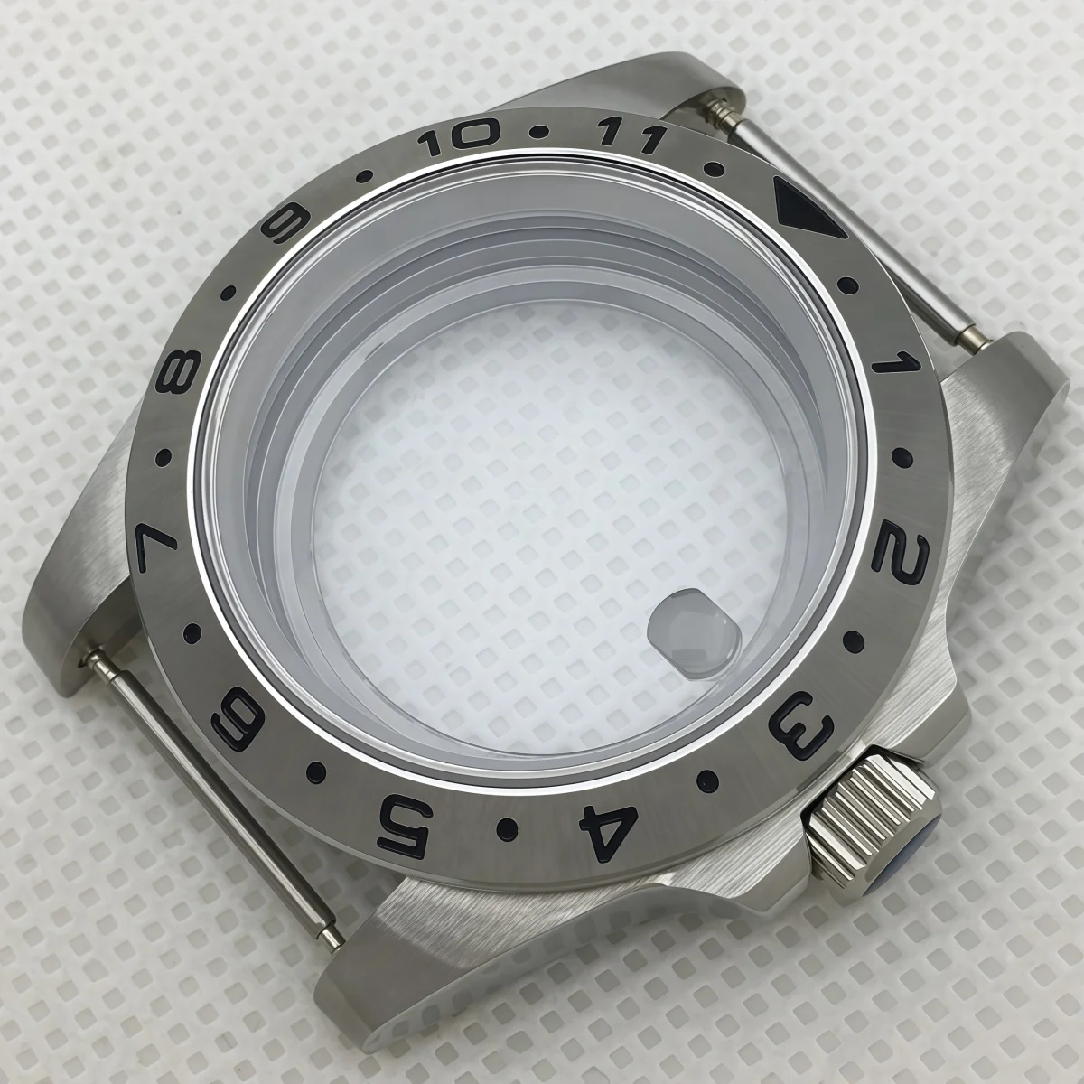 40mm Silver Watch Case, Sapphire Crystal, Fixed Bezel, Water Resistant, Fits NH34 NH35 NH36 ETA2824 PT5000 Movement Parts