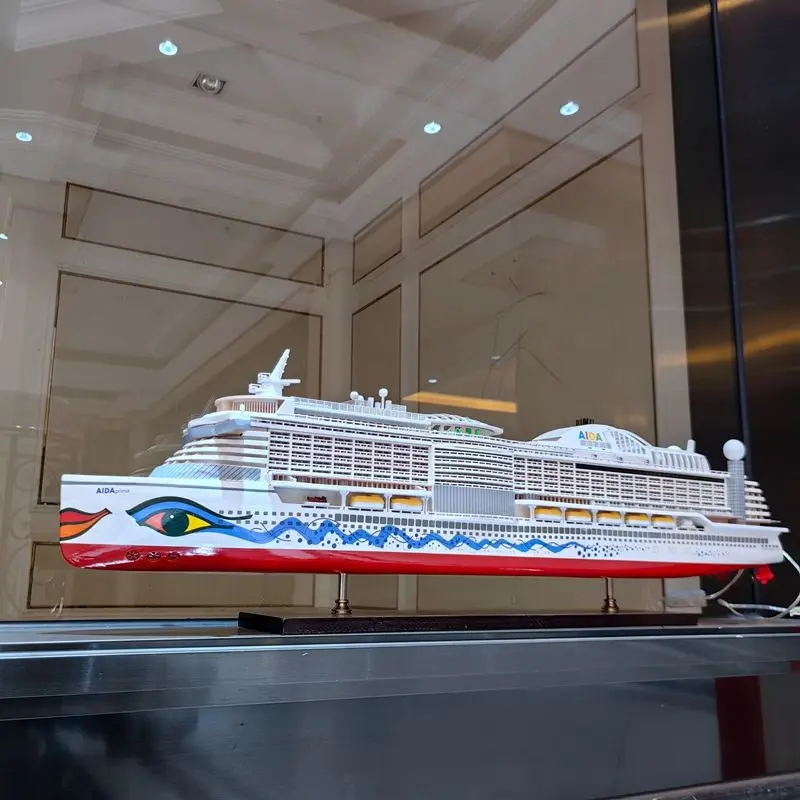 Large luxury cruise ship model with lamp ship ornament ship model