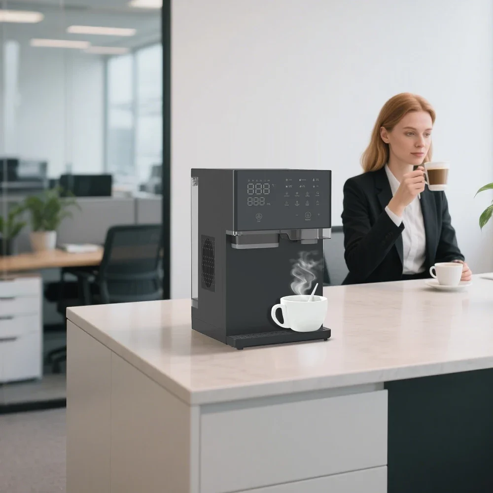 

Настольный диспенсер для воды, многофункциональный, с функцией нагрева и охлаждения, с функцией приготовления льда, для дома, новый дизайн, компактный размер, диспенсер для воды и льда.