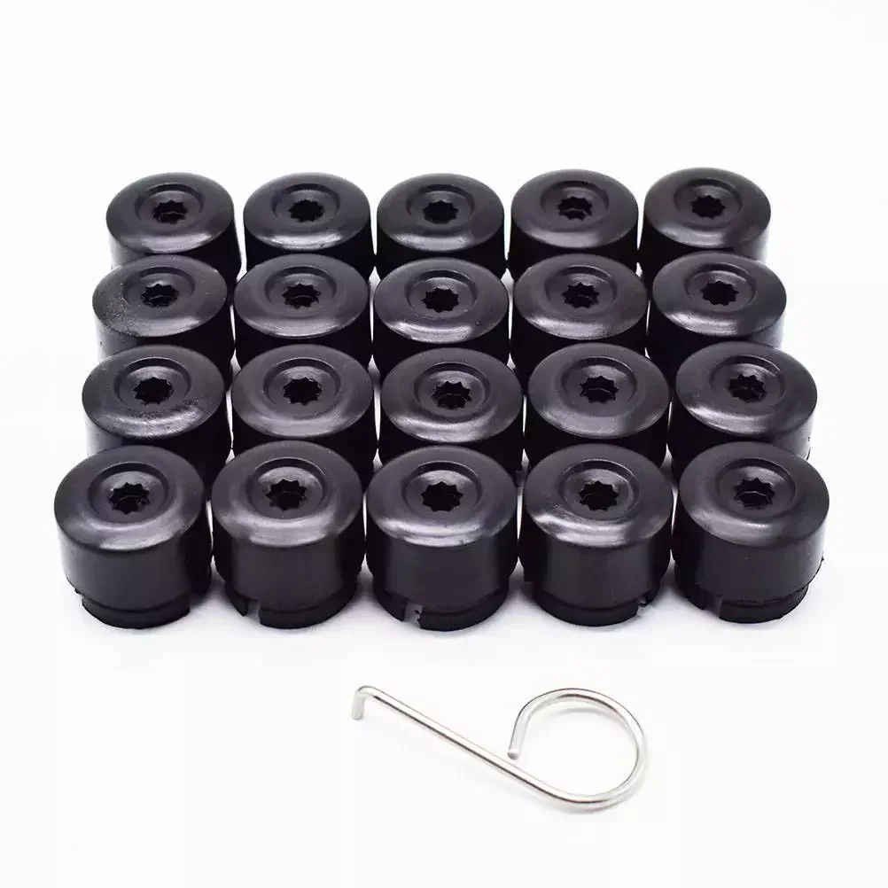 20Pcs Wheel Nut Bolt Head Covers Caps 19mm Black + Tool For VW Transporter T5 T6 2003 2004 2005 2006 2007 2008-2020 Car