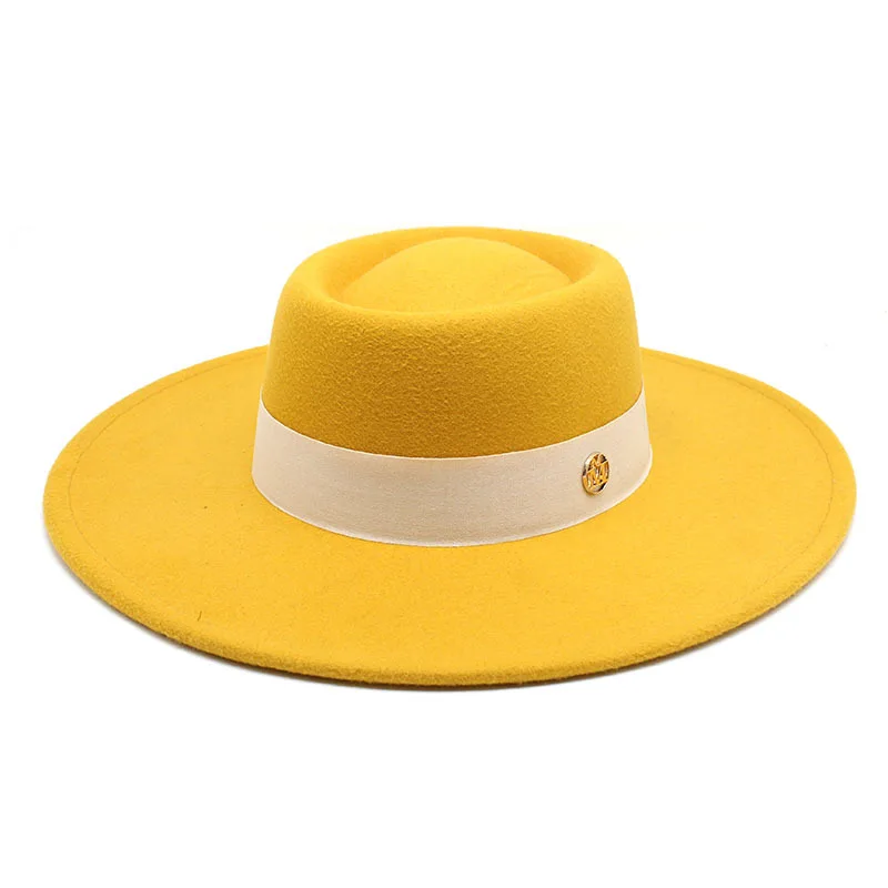 AliExpress Solid Color Wool 9 5cm Hat Brim Label Men S And Women S Autumn And Winter Warm Outdoor Oval Ring Top Hat