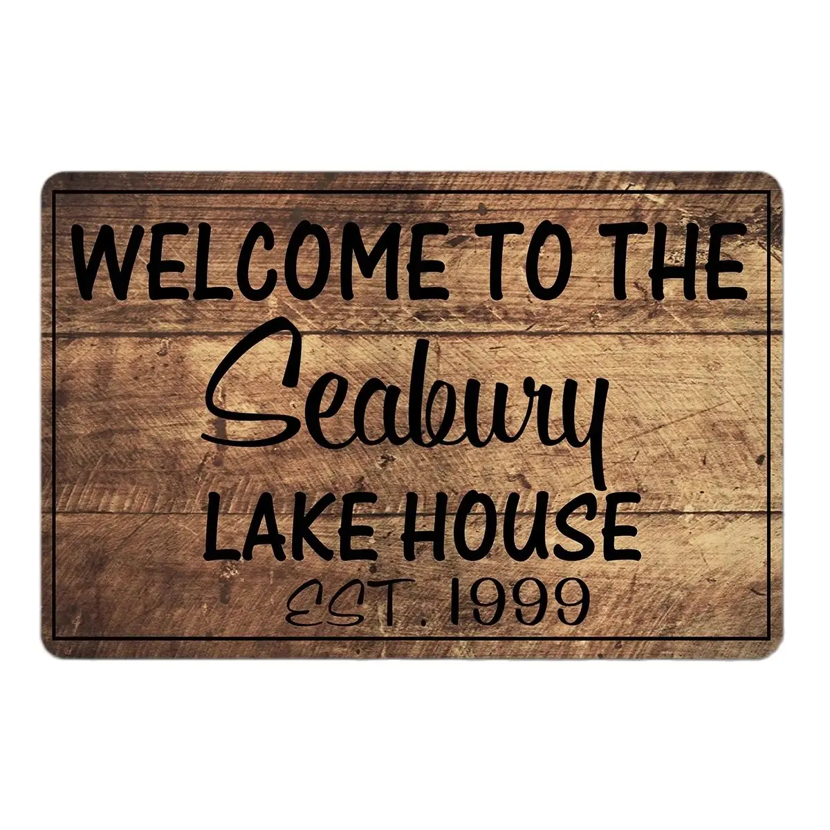 

Custom Family Name Personalized Doormat Welcome to The Lake House Door Mat Rubber Non-Slip