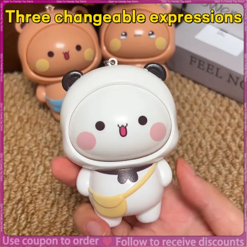 

Three Changeable Expressions Cute Panda Bubu And Yier Face Changing Doll Creative Stress Relief Trendy Funny Figurine Toys