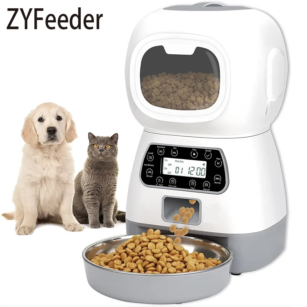 3.5L Automatic Pet Feeder Smart Food Dispenser For Cats Dogs Food Feeding Stainless Steel Bowl Auto Pet Feeding Supplies