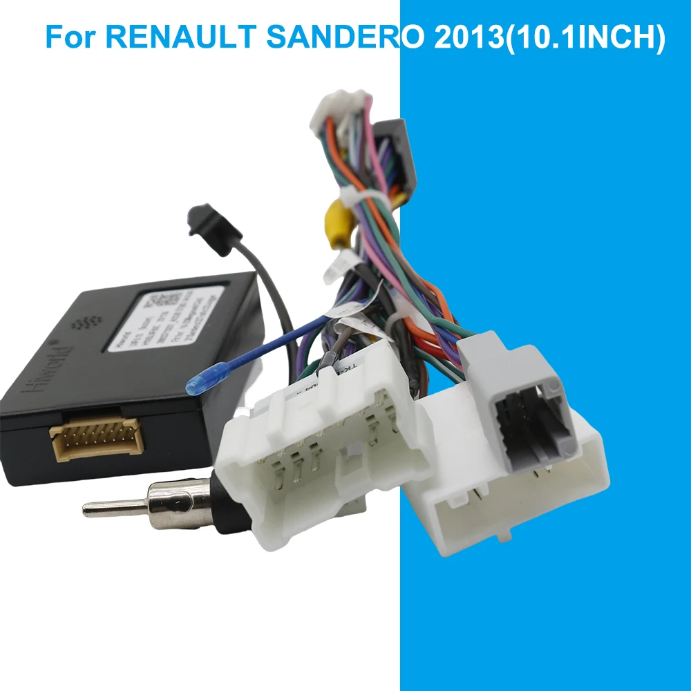 10.1 นิ้วรถสเตอริโอกรอบ 2 Din วิทยุ Dash กรอบติดตั้งสําหรับ RENAULT SANDERO 2013 สายอะแดปเตอร์ Canbus ถอดรหัส
