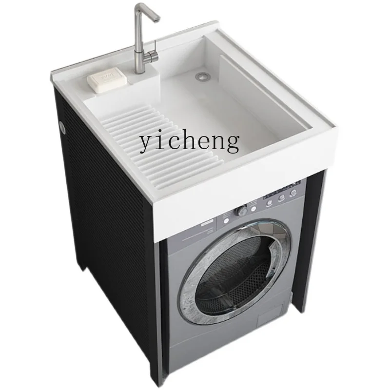 

Zc Alumimum Balcony Ark Washing Machine Companion Cabinet with Washboard Wash Face Wash Basin