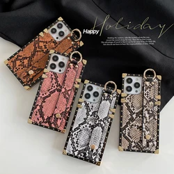 Shape snake pattern protective Phone case for Iphone 14 13 12 mini 11 Pro MAX XS MAX XR X 7 8 6 6s Plus PU leather Cover
