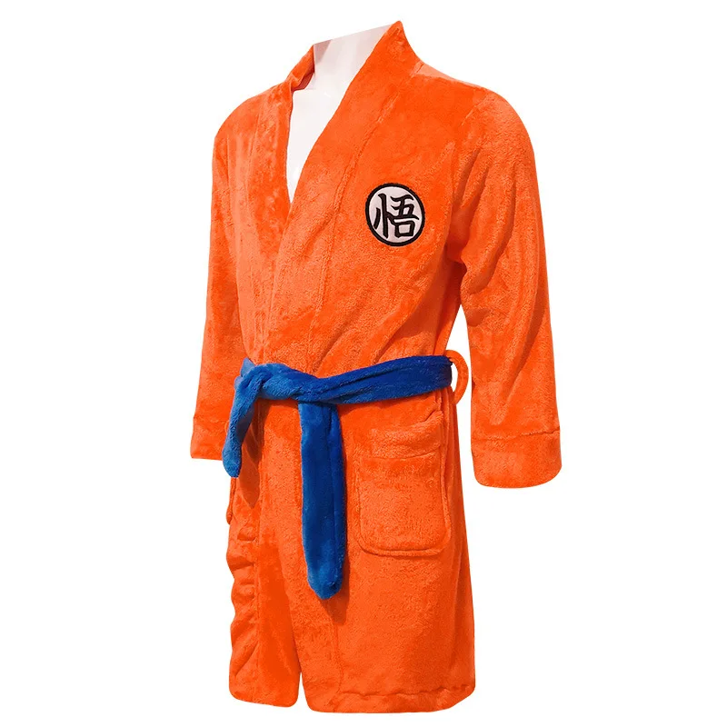 Anime Dragon Ball Son Goku Kakarotto Cosplay Kostuum Flanellen Kigurumi Pyjama Unisex Volwassen Nachtkleding Badjas Rekwisieten