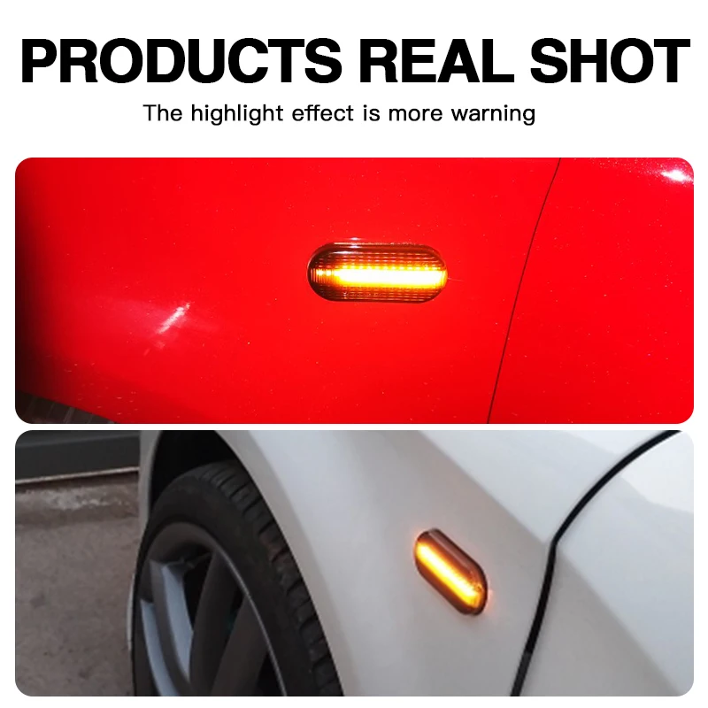 2PCS for Ford Fiesta 2002-up C-Max 2007-up Focus MK2 2004-2007 Galaxy LED Dynamic Side Marker Light Turn Signal Indicator Lamp view 3