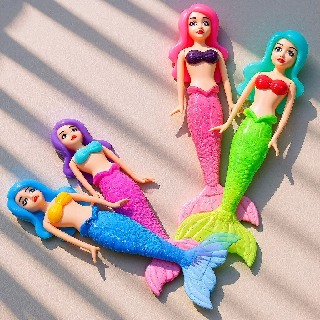 4 Stück sinkende Meerjungfrauen-Spielzeuge, Schwimmausrüstung für Kinder, schwimmender Tauchpool für Kinder