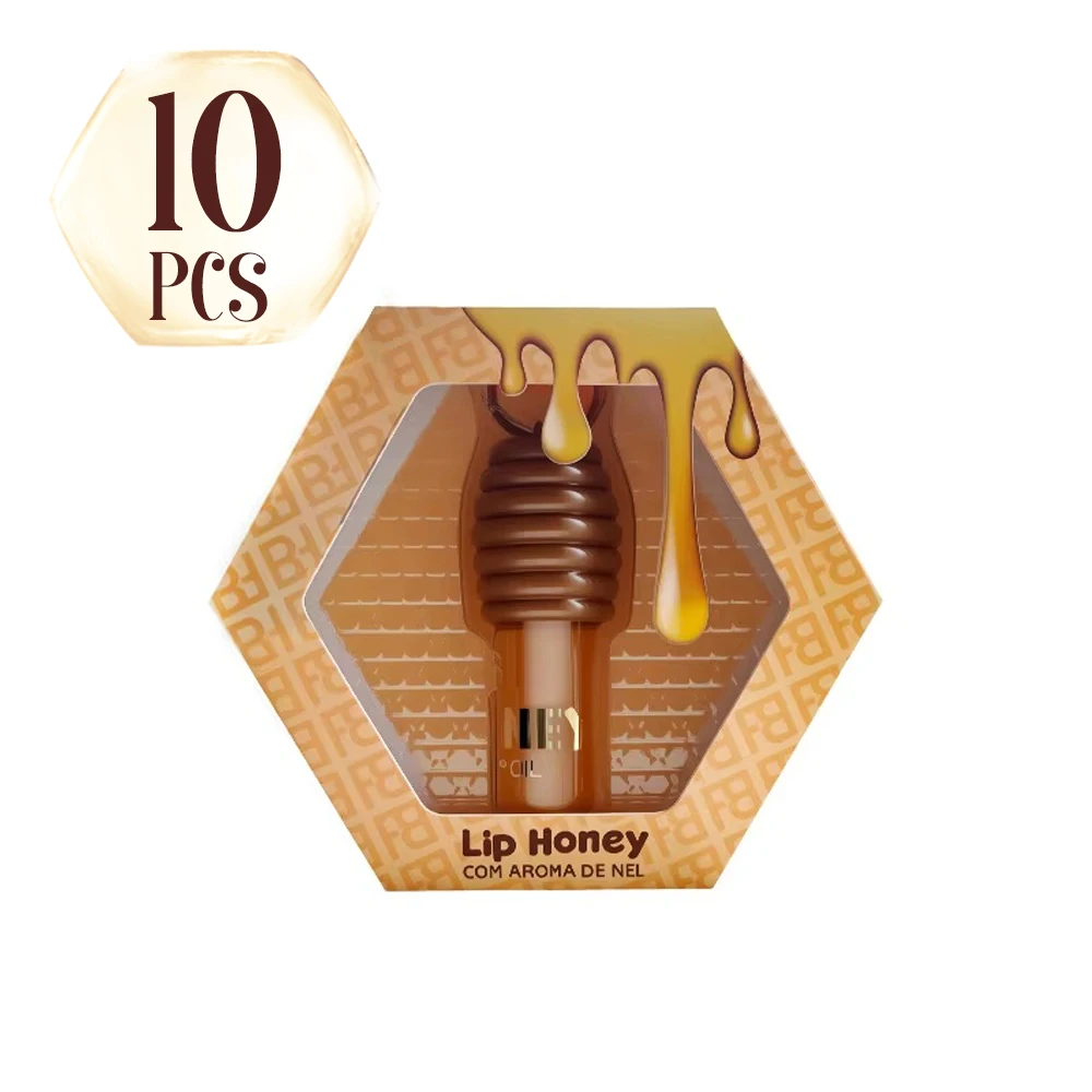 10 قطعة وعاء العسل زيت الشفاه بلسم الشفاه طويلة الأمد ترطيب واضح زيت الشفاه السائل أحمر الشفاه ملمع الشفاه ماكياج مستحضرات التجميل #1