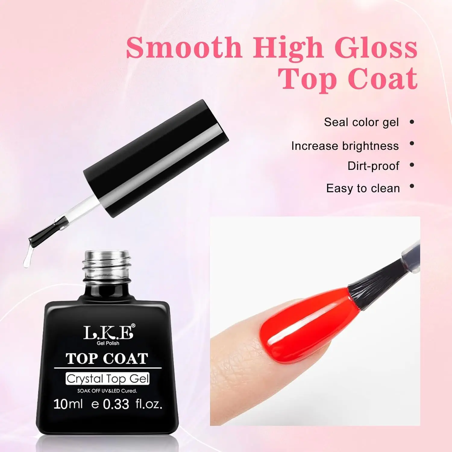 مصباح أظافر بالأشعة فوق البنفسجية 72 وات مع 21 قطعة من الخرز وقاعدة/مجموعة معطف علوي #5