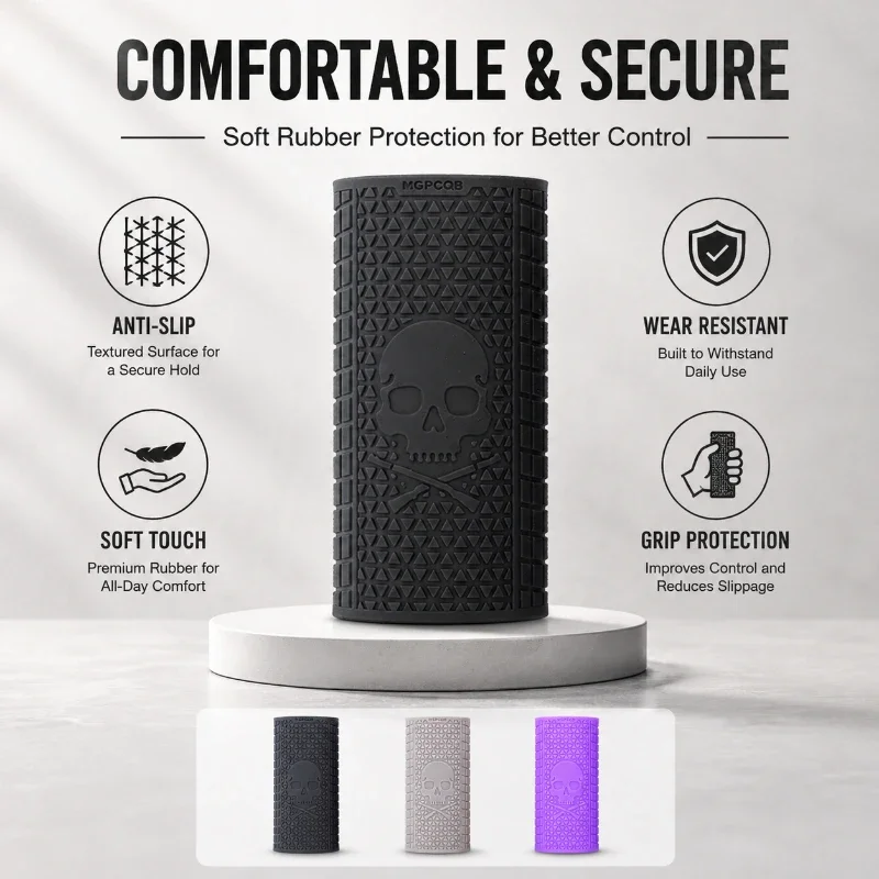 Embossed Silicone Grip Sleeve High Friction Non-Slip Design Shock Cushioning Anti-Scratch Decorative Protective Hand Outer Cover