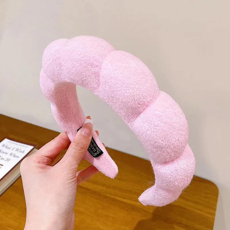 Simple Cloud Sponge Headband for Women Korean Style Candy Color Wide Brim Headband Fashion Girl Face Wash Headband Hair Accessor image 4