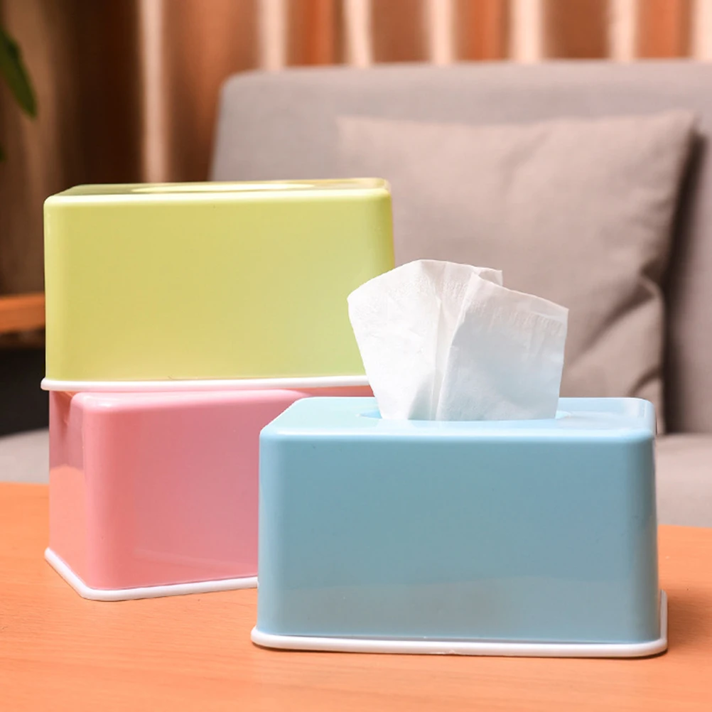 

Simple Style Facial Tissue Box Cover Rectangular Tissue Holder Napkin Case for Car Desk Bathroom Office