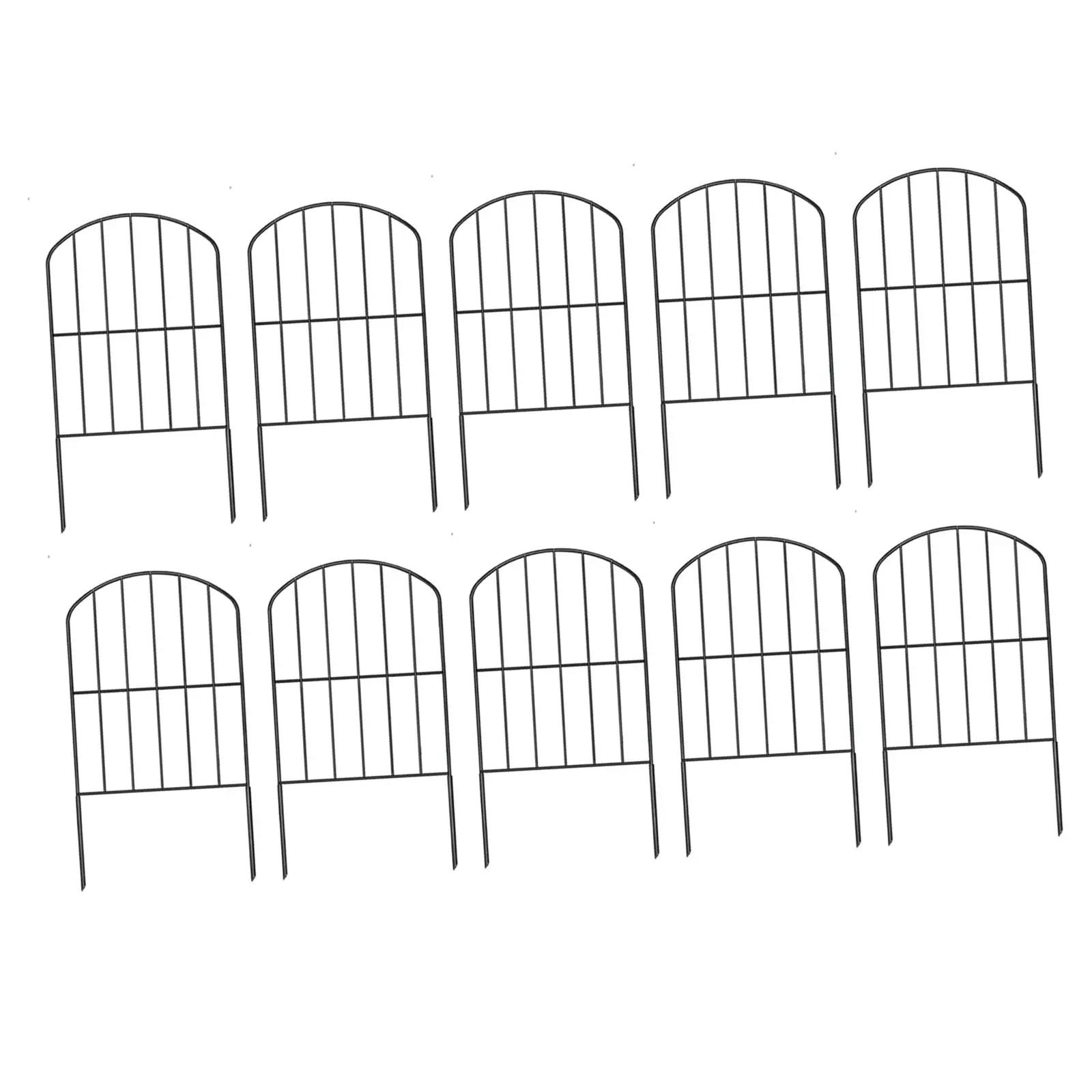 10Pieces Iron Garden Fence Borders Accessory for Dogs Multipurpose with Ground Stake Flower Bed Fencing Animal Barrier