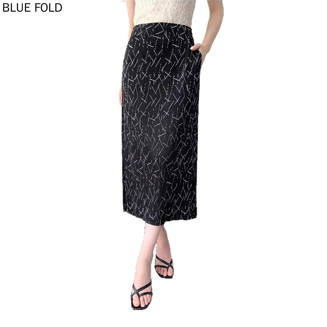 Falda estampada en caliente para Mujer verano 2025 Falda plisada Miyake cómoda e informal plisada adelgazante De cintura alta Faldas Ropa De Mujer
