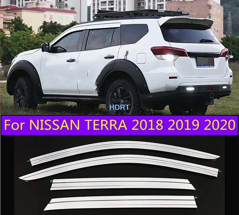 

Car Body Styling Sticker Plastic Window Glass Wind Visor ABS chrome Rain/Sun Guard Vent Parts For NISSAN TERRA 2018 2019 2020