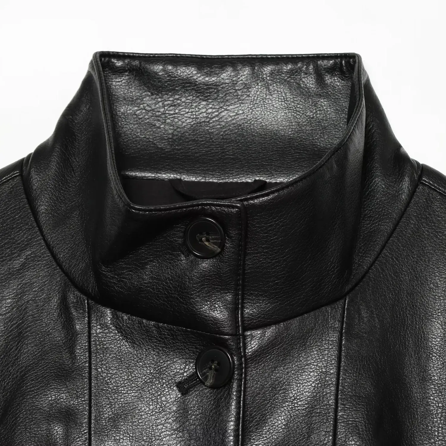 Early Autumn New Fashionable All-Match Collar Coated Jacket Women's Outerwear Polyester Fiber Long Sleeve Short Style Button ...