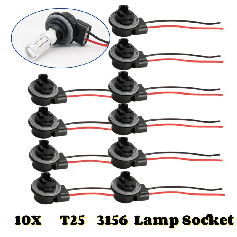 10X T25 3156 3157 P27W Buchse Auto Lampe Licht Adapter Verlängerung Stecker Stecker Birne Halter Rücklicht Sockel LED Buchse Stecker